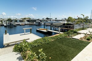 Sun deck and floating dock to launch kayaks