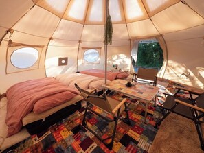 Glamping tent interior