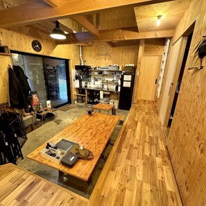 A spacious earthen floor leading to the terrace.