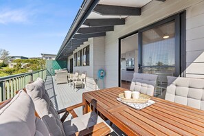 Rear deck with ocean views