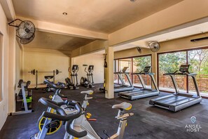 An onsite gym with all modern equipment