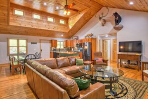 Natural light fills the open concept living space