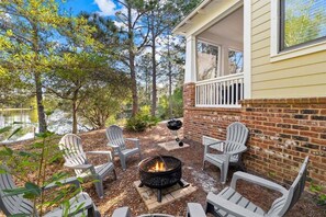 Enjoy cozy night around the fire pit, s'mores not included