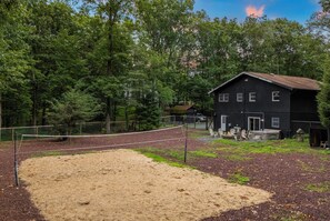 Bump, set, spike! The backyard court is ready for some friendly competition.
