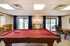 Challenge your skills with a round of pool.