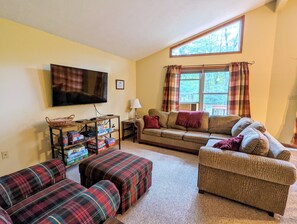 Cozy up in the living room while catching up on your favorite TV shows.