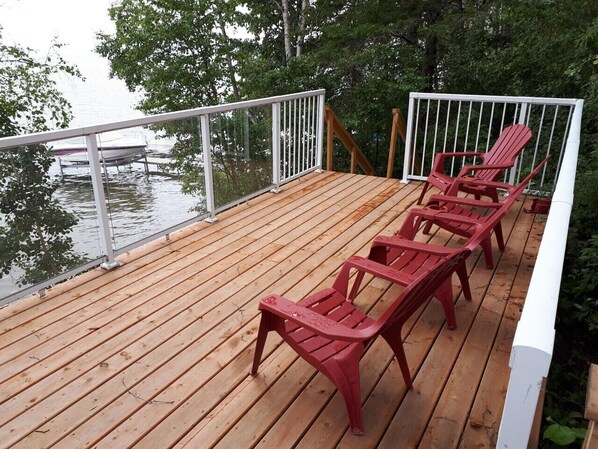 Lower deck by the water
