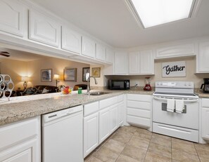 Indoors, Kitchen, Ceiling Fan, Microwave, Oven