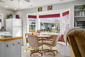 From the bay window you can watch the birds that call this place home.
