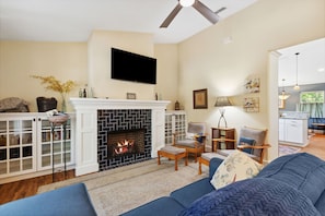 Cozy fireplace