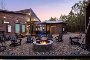 Fire pit with firewood provided