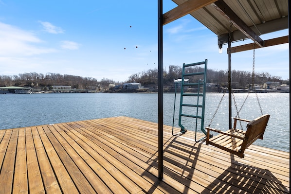 The dock will be your favorite landing place in all seasons with breathtaking views and calm cove waters.