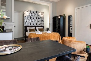 Modern and cozy interior with stylish decor, offering a comfortable space to relax or entertain in a thoughtfully designed setting.