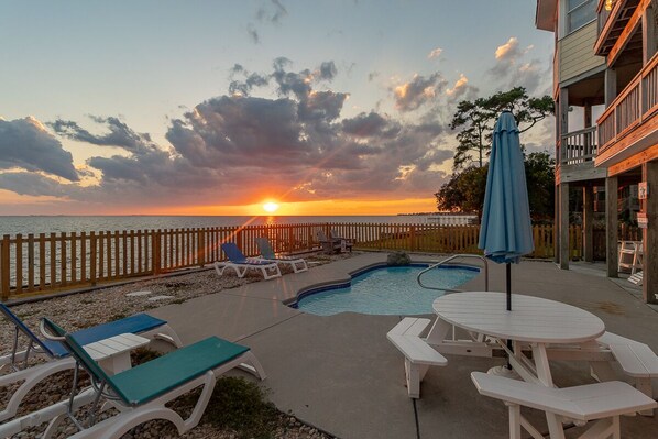 Private Soundfront Pool at Sunset