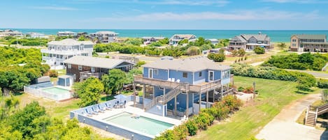 Rear Exterior and Private Pool