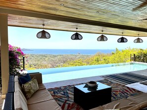 Oversized terraced with infinity pool.