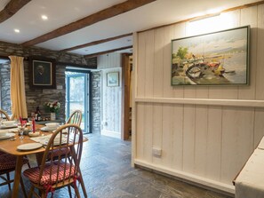 Dining area with table and chairs