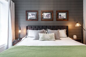 Rest in Elegance: After a day at the Stratford Festival, unwind in our serene bedroom. Featuring comfortable bedding and free Wi-Fi, our space ensures a restful night in the heart of Stratford's historical downtown