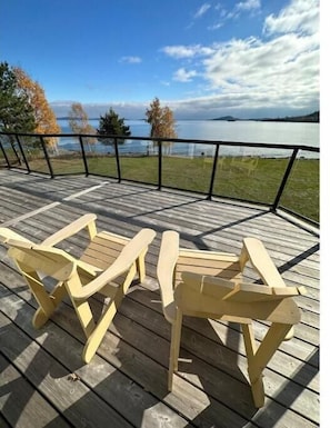 Large waterfront deck