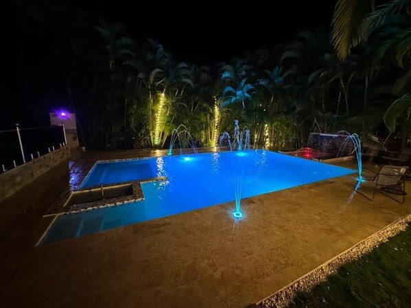 Glowing pool at night!