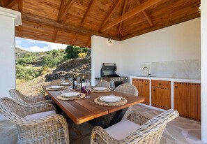 Covered dining table