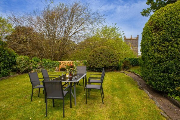 Views from the garden towards St Davids cathedral