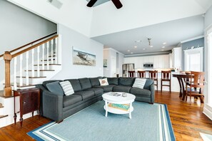 Large sectional sofa in the living area