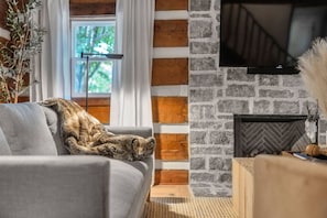Cozy up in the living room.