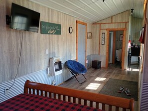 Extra seating area with heat and air conditioning.