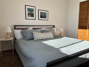 The master suite features a king-size memory foam mattress & 100% cotton sheets