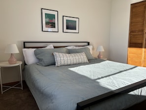 The master suite features a king-size memory foam mattress & 100% cotton sheets