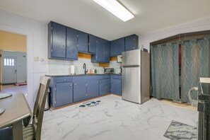 Kitchen | Single-Story Studio Cottage | Free WiFi