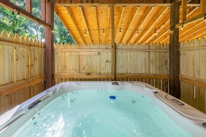Relax in the Hot tub after a day of hiking!