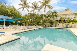 The Community Pool is just steps away...