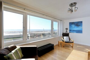 Fabulous sea and beach views from the first floor lounge area