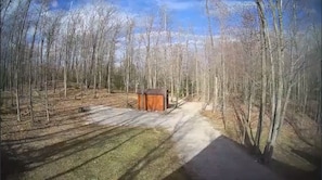 View of the driveway leading out to Long Lake Rd.