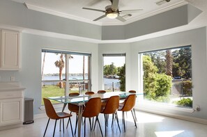 Gorgeous lake views from the dining table