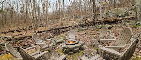 Keep cozy warm by the fire pit