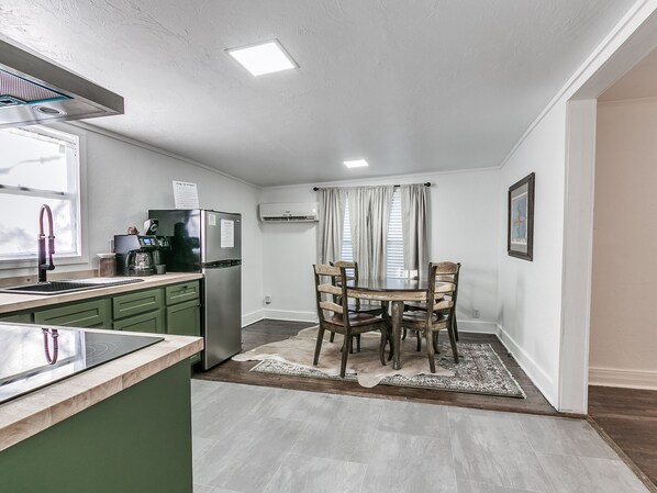 From the bedroom is the kitchenette/dining area with seating for four!