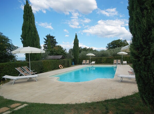 The pool is shared with two other apartments, Pinolo and Noce