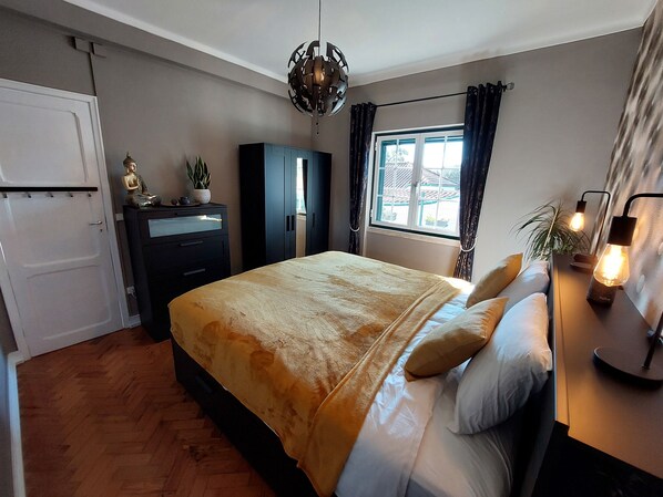 The intimate and luxurious master bedroom.