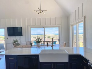 Farmhouse sink with a view