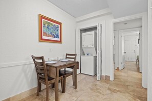 Dining area with laundry