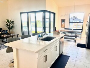 Brand new open plan kitchen and living room.