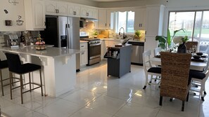 Fully equipped kitchen. Microwave, keurig coffee machine, gas stove. 