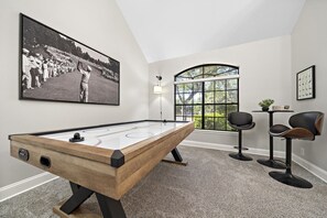 Get ready for an air hockey tournament with your family and friends.