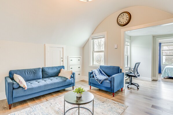 Weymouth Vacation Rental | 2BR | 1BA | 750 Sq Ft | Stairs to Access