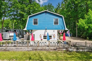 Front of building, including ice cream patio. 