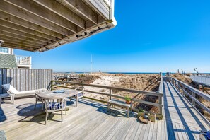 Back patio overlooking the beach