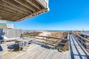 Back patio overlooking the beach
